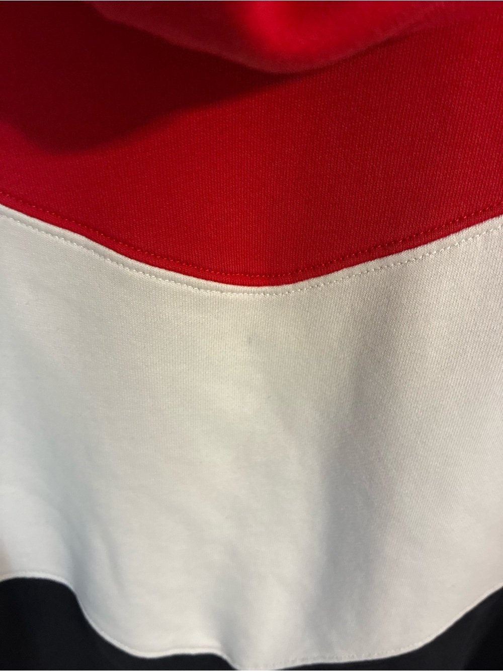 Moncler Men’s Red White and Black Colorblock Hooded Sweatshirt - Picture 6 of 10